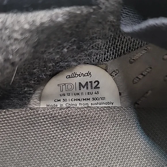 Allbirds Tree Dasher Shoe Men's Sz 12 Black Gray Activewear Sneaker Comfortable - Picture 8 of 10